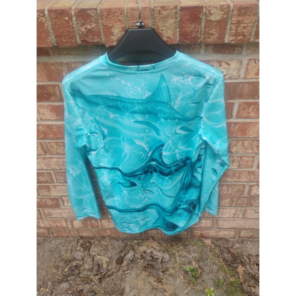 Spicy Tuna Coastal Outfitter Mens M Long Sleeve Fishing Shirt UV Sun Protection - Picture 4 of 9
